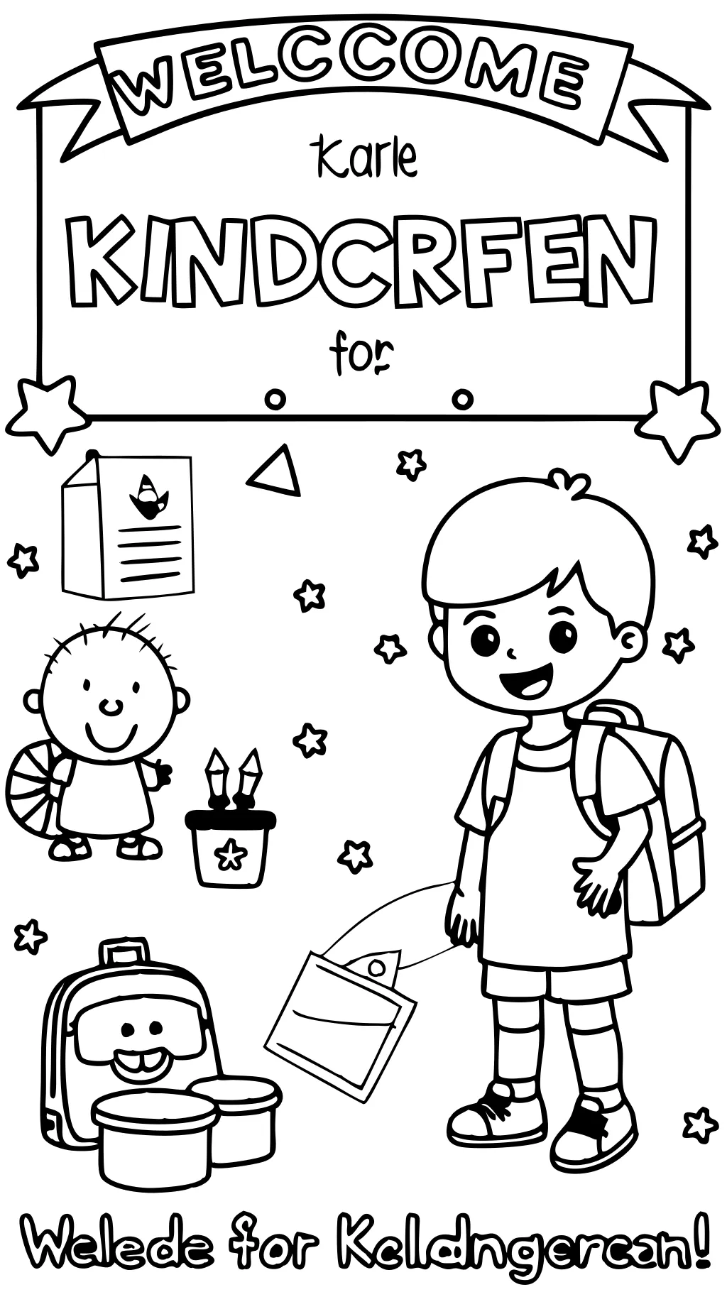 first day of kindergarten coloring page